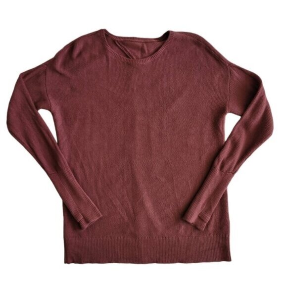 Lululemon Smokey Red Cashlu Crossover Back Sweater Size 8 - Picture 9 of 9